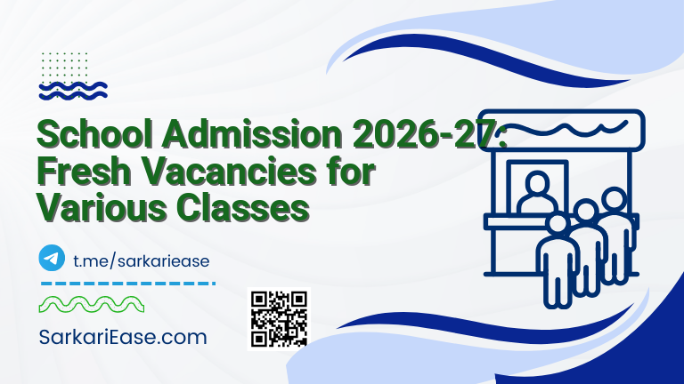 School Admission 2026-27: Fresh Vacancies for Various Classes
