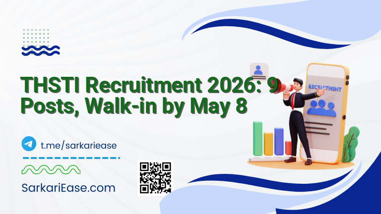 THSTI Recruitment 2026: 9 Posts, Walk-in by May 8