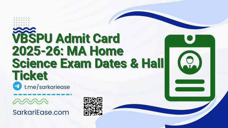 VBSPU Admit Card 2025-26: MA Home Science Exam Dates & Hall Ticket