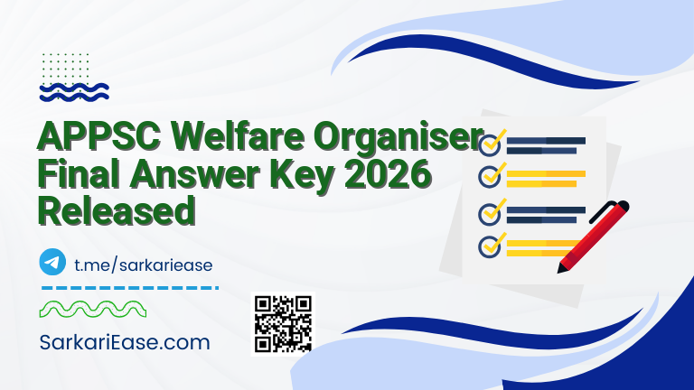 APPSC Welfare Organiser Final Answer Key 2026 Released