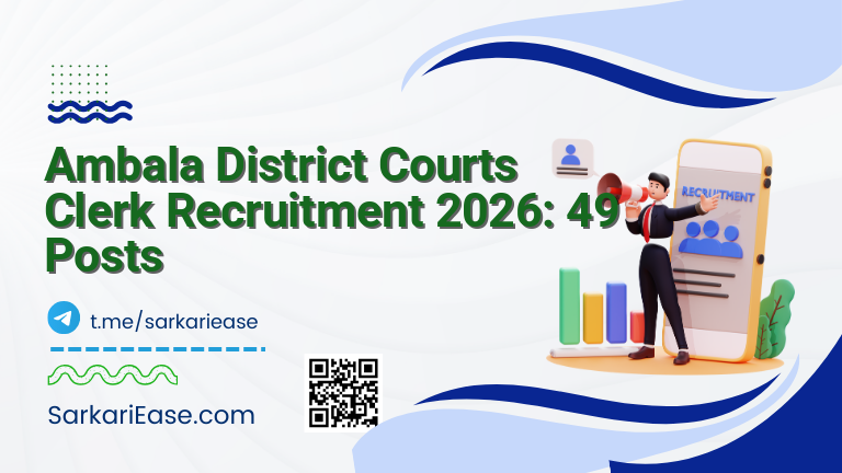 Ambala District Courts Clerk Recruitment 2026: 49 Posts