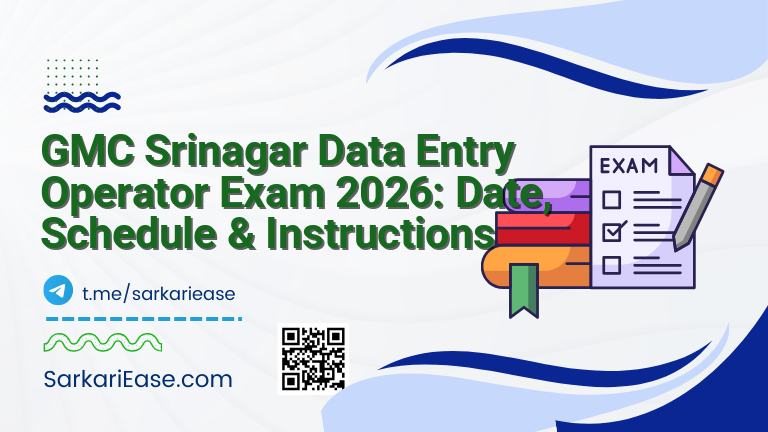 GMC Srinagar Data Entry Operator Exam 2026: Date, Schedule & Instructions