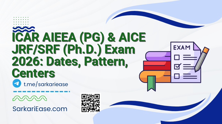 ICAR AIEEA (PG) & AICE JRF/SRF (Ph.D.) Exam 2026: Dates, Pattern, Centers