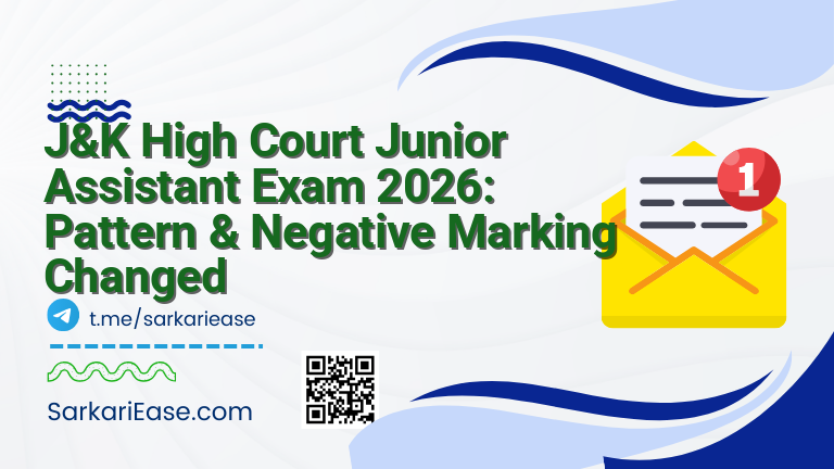 J&K High Court Junior Assistant Exam 2026: Pattern & Negative Marking Changed
