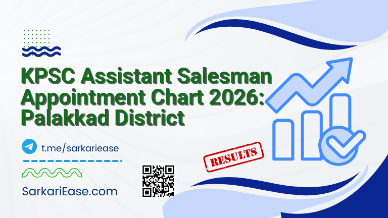 KPSC Assistant Salesman Appointment Chart 2026: Palakkad District