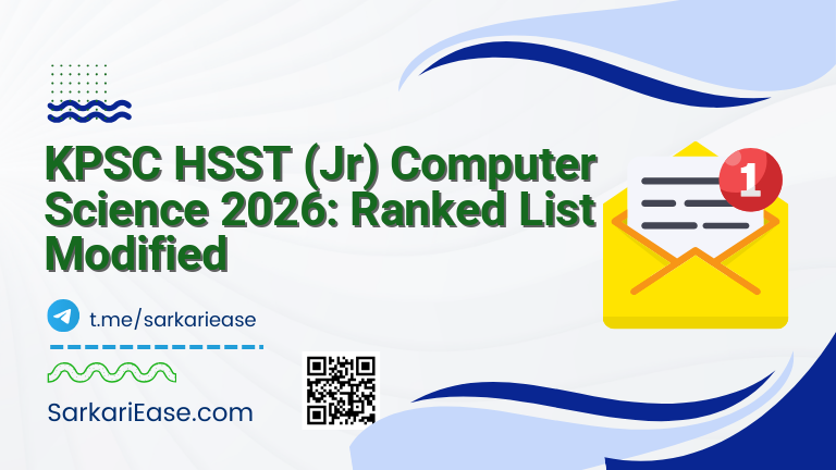 KPSC HSST (Jr) Computer Science 2026: Ranked List Modified