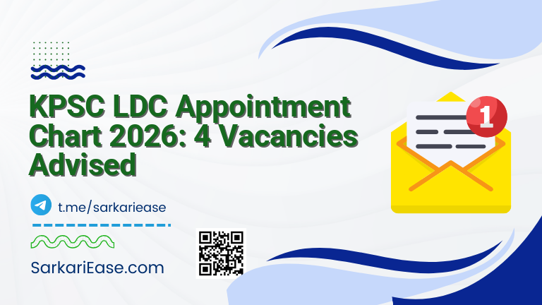KPSC LDC Appointment Chart 2026: 4 Vacancies Advised