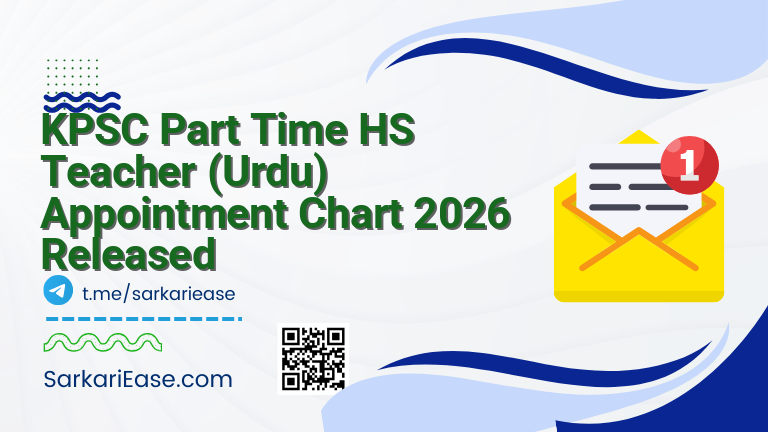 KPSC Part Time HS Teacher (Urdu) Appointment Chart 2026 Released