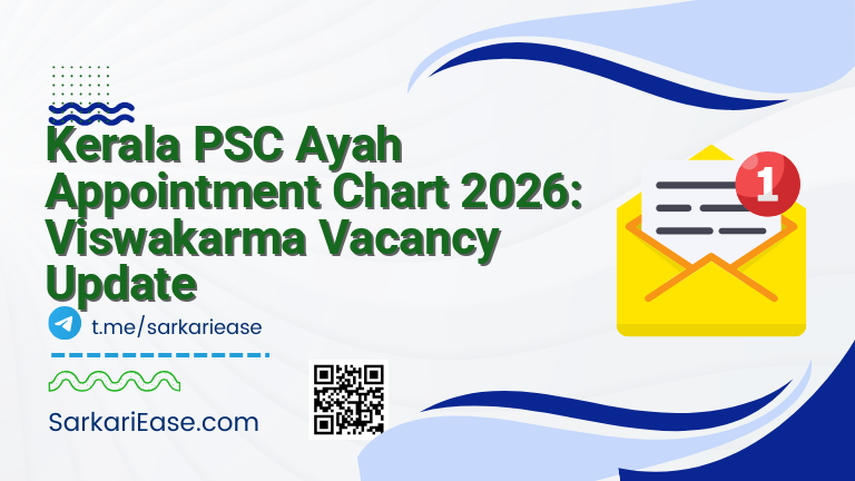 Kerala PSC Ayah Appointment Chart 2026: Viswakarma Vacancy Update