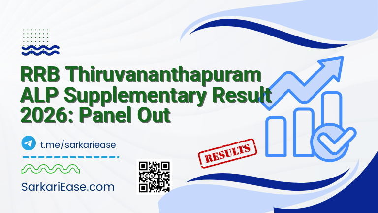 RRB Thiruvananthapuram ALP Supplementary Result 2026: Panel Out
