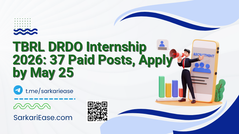 TBRL DRDO Internship 2026: 37 Paid Posts, Apply by May 25