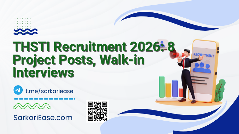 THSTI Recruitment 2026: 8 Project Posts, Walk-in Interviews
